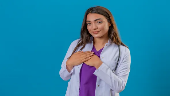 Doctor representing breast cancer surgery